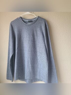 Vince Men's Long Sleeve Crewneck Sweater Heather Blue Gray Size L